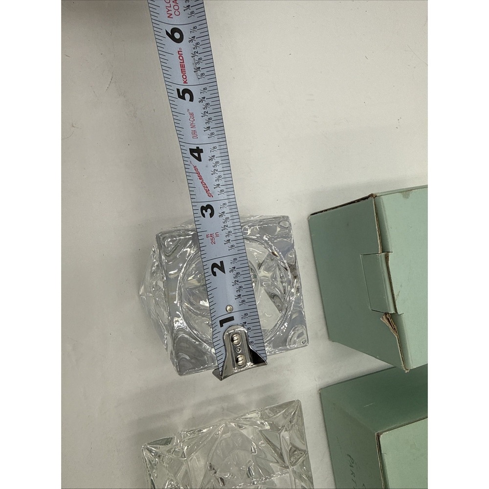 Lot Of 2 Partylite Quad Prism 24% Lead Crystal Glass Votive Candle Holder w/Box - Picture 5 of 8